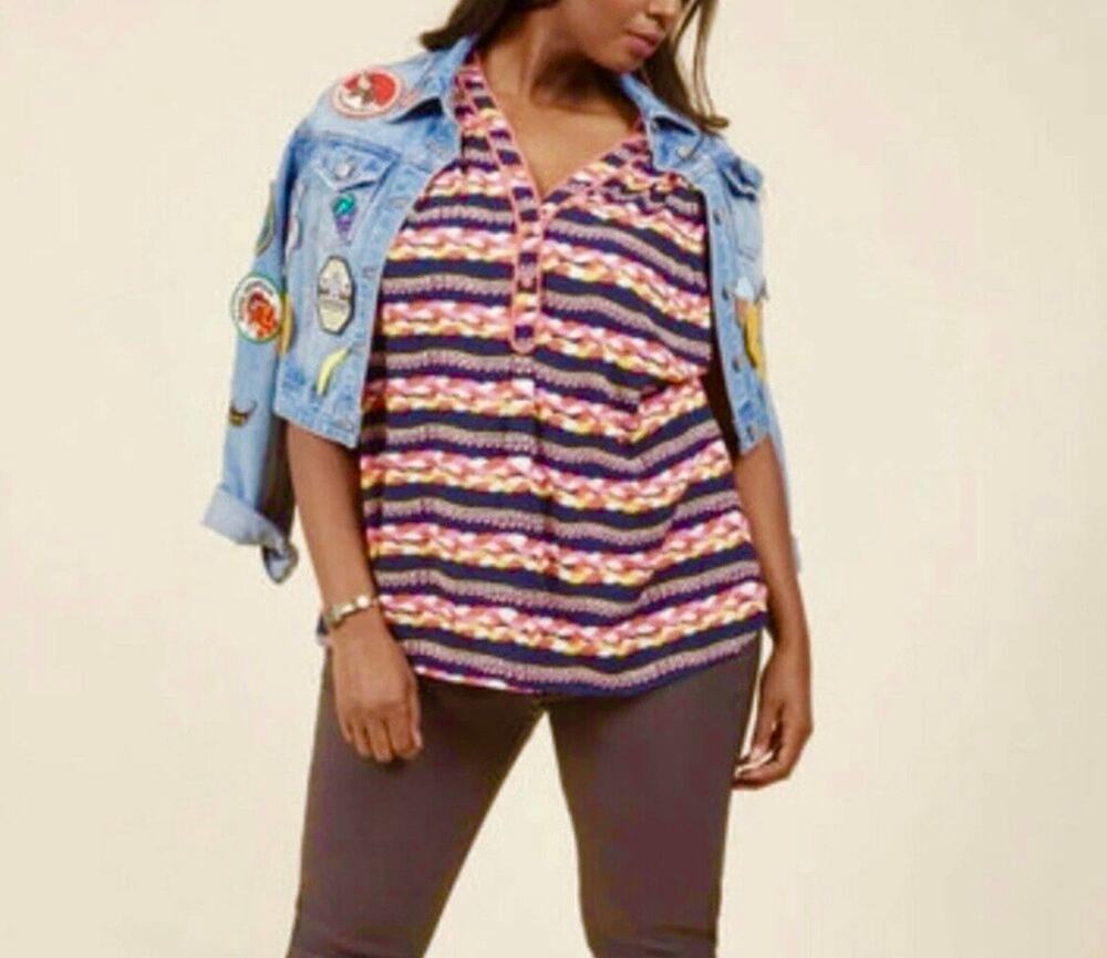 ModCloth Cafe au Soleil Sleeveless Top colorful print EUC 2X